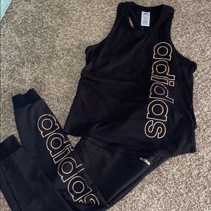 Gold and black Adidas jogger tank set large